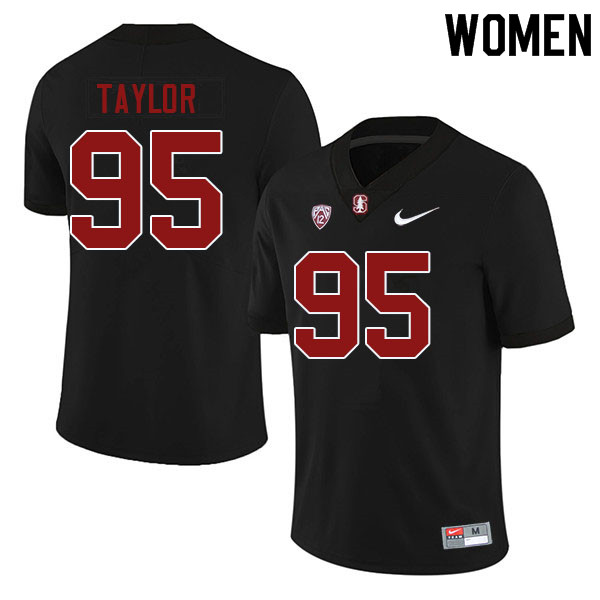 Women #95 Aristotle Taylor Stanford Cardinal College Football Jerseys Sale-Black